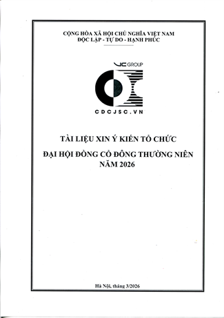 Thông báo và Tài liệu Tổ chức Đại hội đồng cổ đông thường niên năm 2026